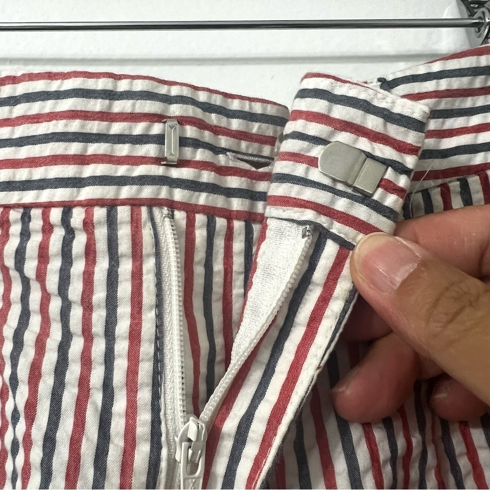 Brixton Striped 100% Cotton Seersucker Retro Preppy High Rise Chino Shorts Sze 2 - Picture 4 of 11